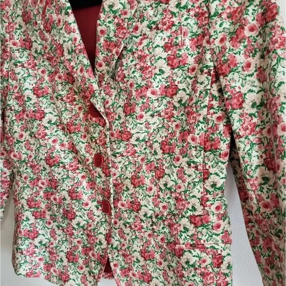 Talbots Floral Jacquard Blazer Size 4 - Picture 5 of 12